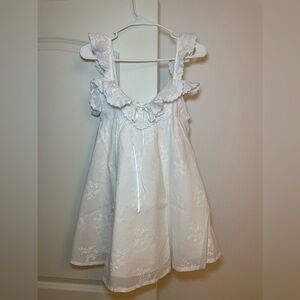 White Babydoll Dress 100% Cotton Size M